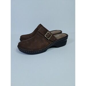 Eastland Mae Clog Mules Wmn Sz 9 M Suede Leather Upper Brown